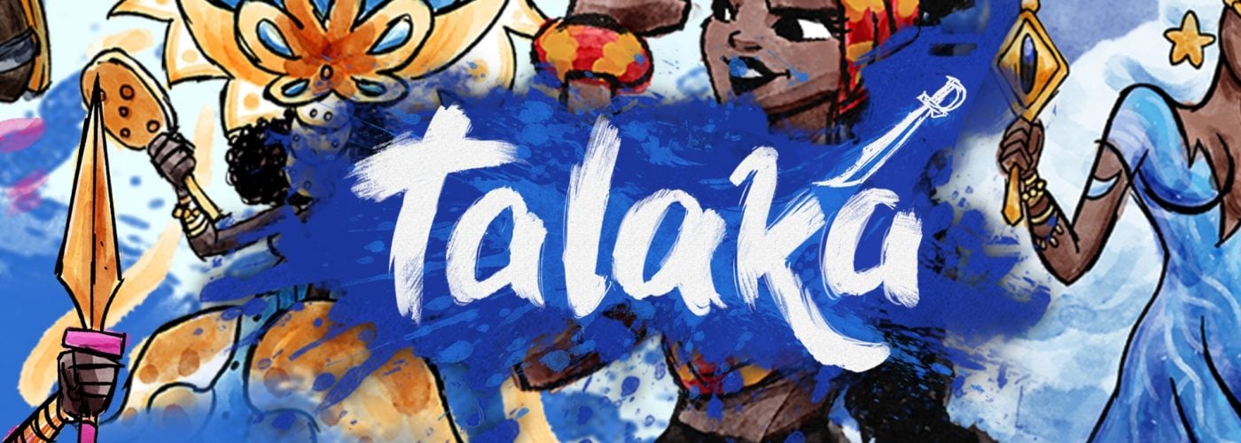 Key art di Talaka di Potato Kid: la protagonista al centro, con figure legate al folklore brasiliano e agli Orisha.