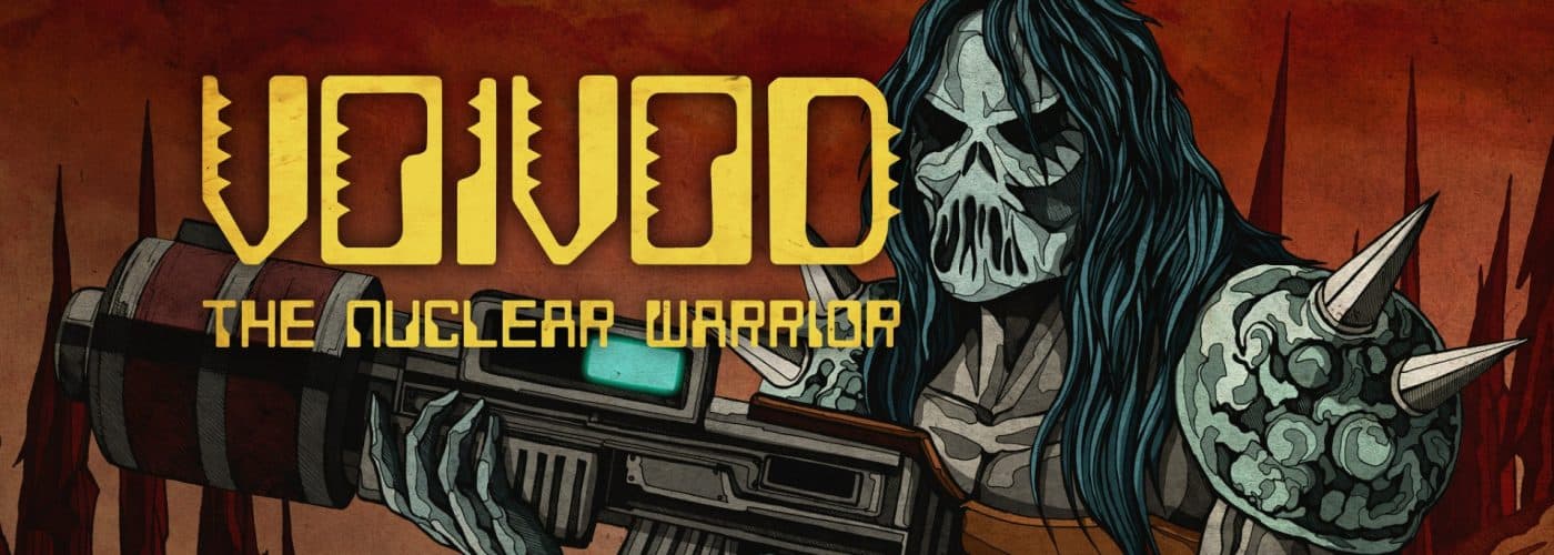Il Voivod, guerriero scheletrico armato di fucile, nell'artwork del metroidvania Voivod di Chaosmonger Studio.