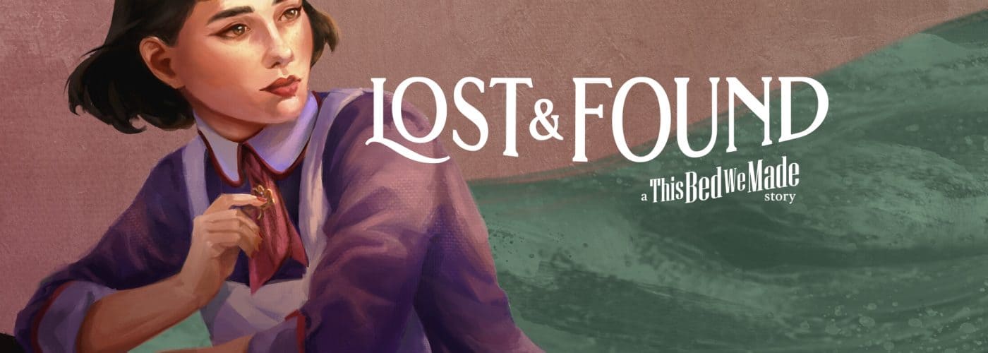 Key art for Lost & Found: A This Bed We Made Story showing Sophie Roy leaning on a railing aboard the Orpheus.