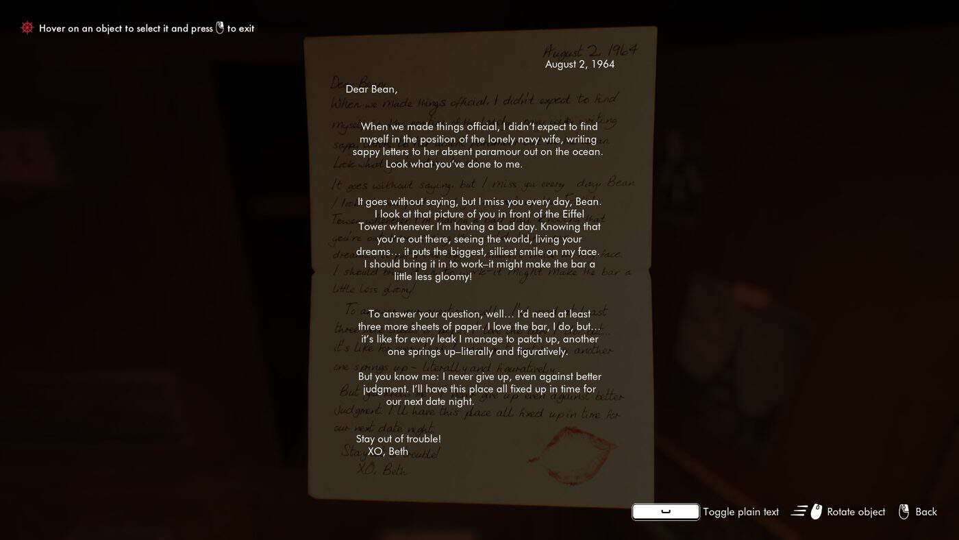 Beth's letter to Sophie dated August 2, 1964 in Lost & Found: A This Bed We Made Story.