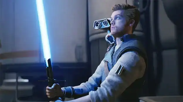 Cal uses a crossguard Saber
