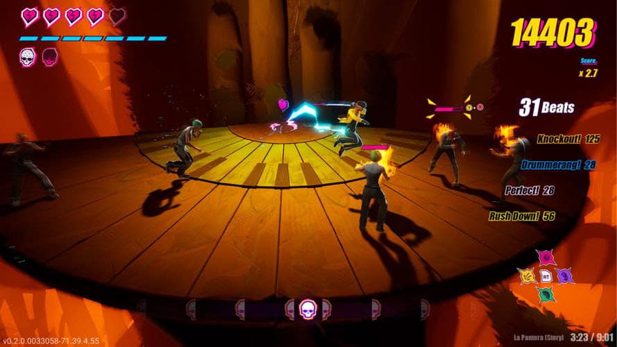 Charlie Disco takes on Dahlia and the flaming enemies in Dead As Disco's The Nightshade arena